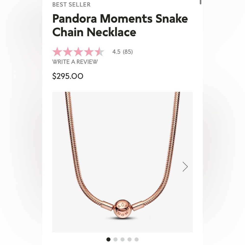 Rose gold snake chain necklace #jewelry #pandora #rosegold